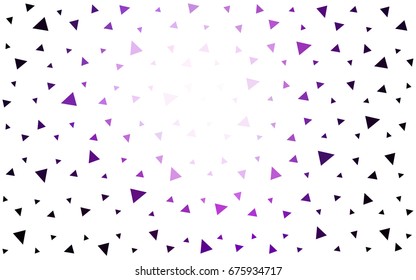 Dark Purple vector abstract colorful background, which consist of triangles. Pattern with colored triangles on white background.