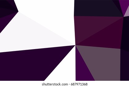 Dark Purple vector abstract colorful background, which consist of triangles. Pattern with colored triangles on white background.