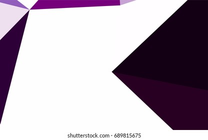 Dark Purple vector abstract colorful background, which consist of triangles. Pattern with colored triangles on white background.
