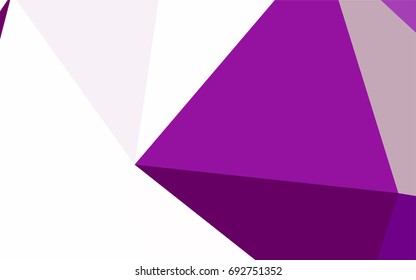 Dark Purple vector abstract colorful background, which consist of triangles. Pattern with colored triangles on white background.