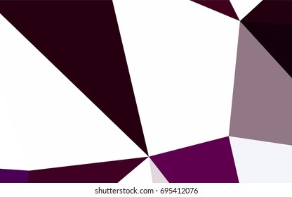 Dark Purple vector abstract colorful background, which consist of triangles. Pattern with colored triangles on white background.