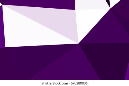 Dark Purple vector abstract colorful background, which consist of triangles. Pattern with colored triangles on white background.