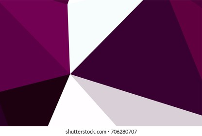 Dark Purple vector abstract colorful background, which consist of triangles. Pattern with colored triangles on white background.