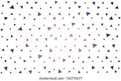 Dark Purple vector abstract colorful background, which consist of triangles. Pattern with colored triangles on white background.