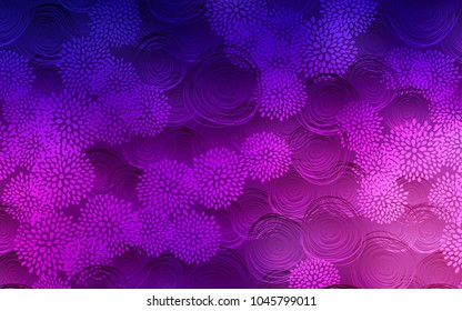 Dark Purple vector abstract doodle wallpaper. An elegant bright illustration with flowers in Natural style. Brand-new style for your business design.