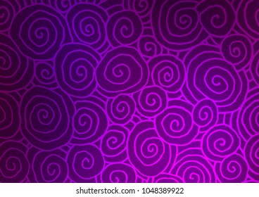 Dark Purple vector abstract doodle texture. Blurred decorative design in Indian style with Zen tangles. Brand-new design for your business.