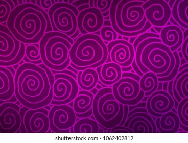 Dark Purple vector abstract doodle pattern. A vague abstract illustration with doodles in Indian style. A completely new design for your business.