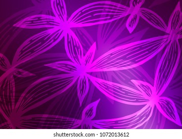 Dark Purple vector abstract doodle floral background. Decorative shining illustration with doodles on abstract template. The elegant pattern can be used as a part of a brand book.