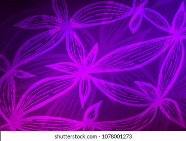 Dark Purple vector abstract doodle background. Geometric doodle illustration in Origami style with gradient. The completely new template can be used for your brand book.