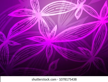 Dark Purple vector abstract doodle template. Shining colored illustration with doodles in Zen tangle style. Brand-new style for your business design.