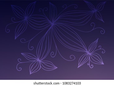 Dark Purple vector abstract doodle texture. Ethnic elegant natural pattern with gradient. The template can be used as a background for cell phones.