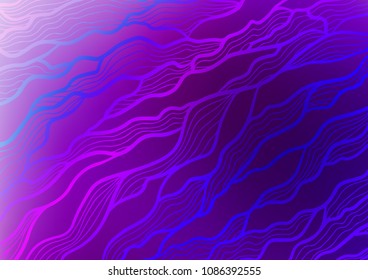Dark Purple vector abstract doodle pattern. Colorful abstract illustration with lines in Asian style. The textured pattern can be used for website.
