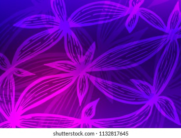Dark Purple vector abstract doodle template. Colorful abstract illustration with lines in Asian style. The pattern can be used for heads of websites and designs.