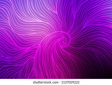 Dark Purple vector abstract doodle template. Ethnic elegant natural pattern with gradient. A new texture for your design.