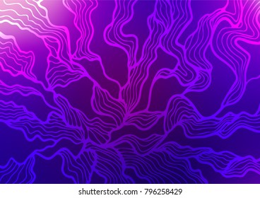 Dark Purple vector abstract doodle template. Glitter abstract illustration with doodles and Zen tangles. The pattern can be used for coloring books and pages for kids.