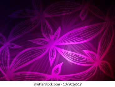 Dark Purple vector abstract floral doodle pattern. A vague abstract illustration with doodles in  elegant pattern can be used as a part of a brand book.