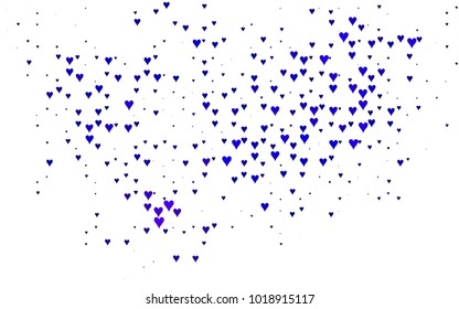 Dark Purple vector abstract lovely pattern with Hearts on white background. Happy Valentine's Day Greeting Card with small hearts. Stock template for your romantic ad, leaflet, banner.