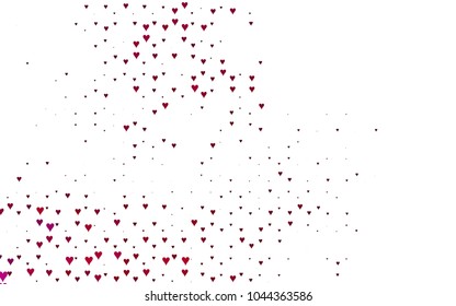 Dark Purple vector abstract lovely pattern with Hearts on white background. Happy Valentine's Day Greeting Card with small hearts. Stock template for your romantic ad, leaflet, banner.