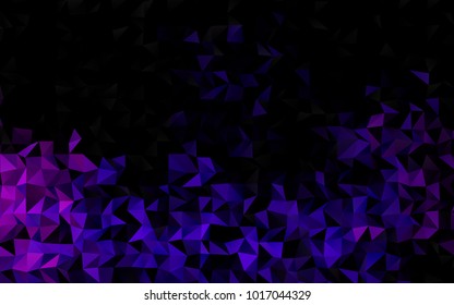 Dark Purple vector abstract mosaic template. A sample with polygonal shapes. Triangular pattern for your business design.