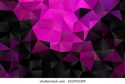 Dark Purple vector abstract mosaic pattern. An elegant bright illustration with gradient. The best triangular design for your business.