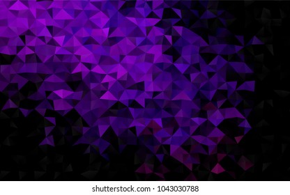 Dark Purple vector abstract mosaic background. Glitter abstract illustration with an elegant design. The best triangular design for your business.