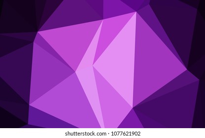 Dark Purple vector abstract mosaic pattern. Triangular geometric sample with gradient.  Brand-new design for your business.