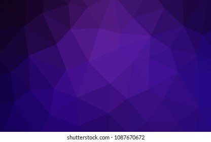 Dark Purple vector abstract mosaic backdrop. Creative geometric illustration in Origami style with gradient. Brand new style for your business design.