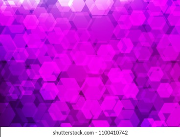 Dark Purple vector abstract mosaic pattern. Shining illustration, which consist of hexagons. The template can be used as a background for cell phones.