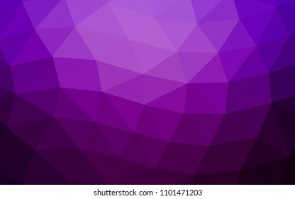 Dark Purple vector abstract mosaic abstract mosaic. Triangular geometric sample with gradient.  The elegant pattern can be used as part of a brand book.