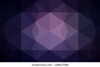 Dark Purple vector abstract mosaic background. Creative illustration in halftone style with triangles. The best triangular design for your business.