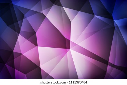Dark Purple vector abstract mosaic pattern. Elegant bright polygonal illustration with gradient. Pattern for a brand book's backdrop.