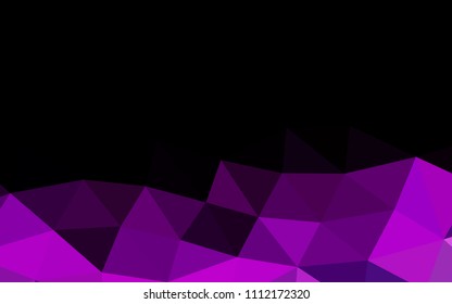 Dark Purple vector abstract mosaic abstract mosaic. Geometric illustration in Origami style with gradient.  Triangular pattern for your business design.