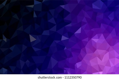 Dark Purple vector abstract mosaic background. Shining colorful illustration with triangles. Textured pattern for your backgrounds.