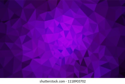 Dark Purple vector abstract mosaic pattern. Polygonal abstract illustration with gradient. Completely new template for your banner.