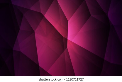 Dark Purple vector abstract mosaic background. A sample with polygonal shapes. Completely new template for your banner.