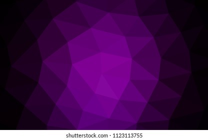 Dark Purple vector abstract mosaic abstract mosaic. Shining illustration, which consist of triangles. A completely new design for your business.