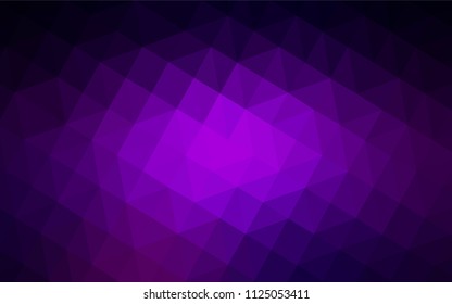 Dark Purple vector abstract mosaic backdrop. Glitter abstract illustration with an elegant triangles. Brand new design for your business.