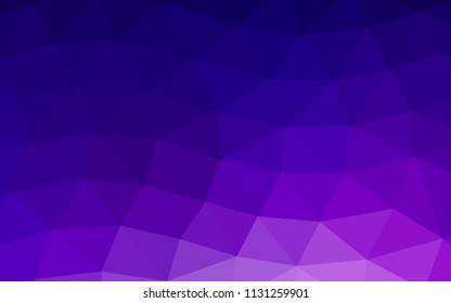 Dark Purple vector abstract mosaic abstract mosaic. Geometric illustration in Origami style with gradient.  Triangular pattern for your business design.