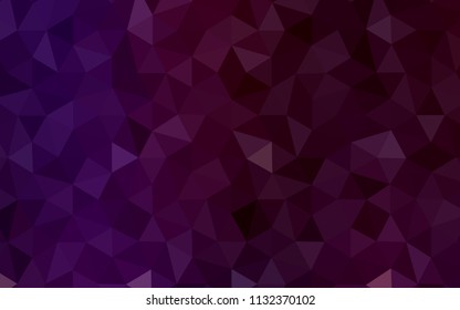 Dark Purple vector abstract mosaic background. Elegant bright polygonal illustration with gradient. Template for cell phone's backgrounds.