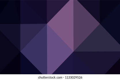 Dark Purple vector abstract mosaic pattern. Colorful abstract illustration with gradient. Triangular pattern for your business design.