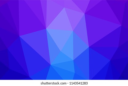 Dark Purple vector abstract mosaic backdrop. Triangular geometric sample with gradient.  A completely new design for your leaflet.