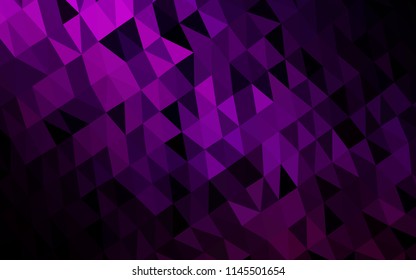 Dark Purple vector abstract mosaic backdrop. A vague abstract illustration with gradient. Triangular pattern for your business design.