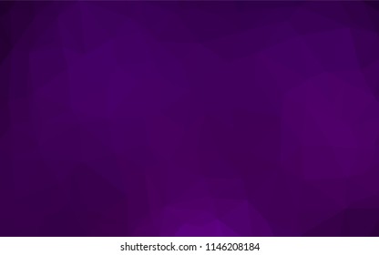 Dark Purple vector abstract mosaic pattern. Glitter abstract illustration with an elegant design. The template can be used as a background for cell phones.