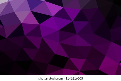 Dark Purple vector abstract mosaic abstract mosaic. Brand new colored illustration in blurry style with gradient. Triangular pattern for your business design.