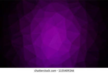Dark Purple vector abstract mosaic background. A vague abstract illustration with gradient. Triangular pattern for your business design.