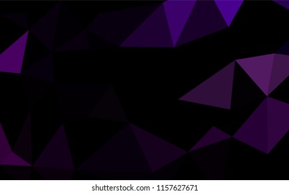 Dark Purple vector abstract mosaic pattern. Shining illustration, which consist of triangles. The completely new template can be used for your brand book.