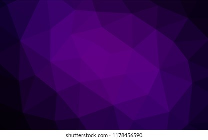 Dark Purple vector abstract mosaic background. Brand new colored illustration in blurry style with gradient. The best triangular design for your business.