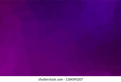 Dark Purple vector abstract mosaic backdrop. Creative illustration in halftone style with gradient. Triangular pattern for your business design.