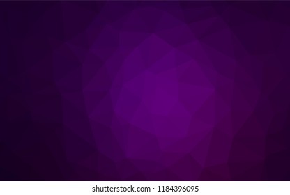 Dark Purple vector abstract mosaic pattern. Triangular geometric sample with gradient.  A completely new template for your business design.