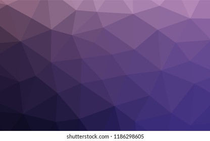 Dark Purple vector abstract mosaic background. Triangular geometric sample with gradient.  The template can be used as a background for cell phones.